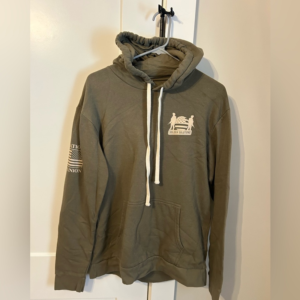 Next Level Apparel Army Green Men's Hoodie - Picture 2 of 7